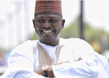 Kachalla in Federal High Court Abuja building during EFCC corruption forfeiture proceedings