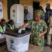 Nigerian voters queue at a polling unit during the 2027 Nigerian General Election.