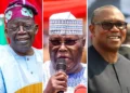 Tinubu Peter Obi and Atiku Abubakar ahead of Nigeria 2027 presidential election