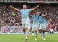 Erling Haaland scores Manchester City's controversial winner against Manchester United at Old Trafford