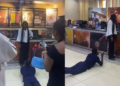 Nigerian man goes flat on cinema floor to propose to his girlfriend
